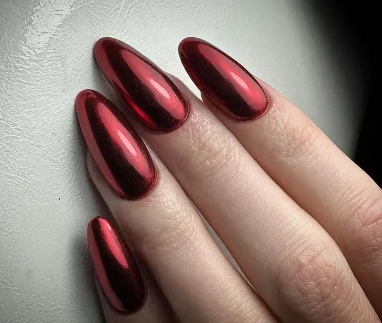 red chrome nails ideas how to do my manicure for the holidays christmas new years eve