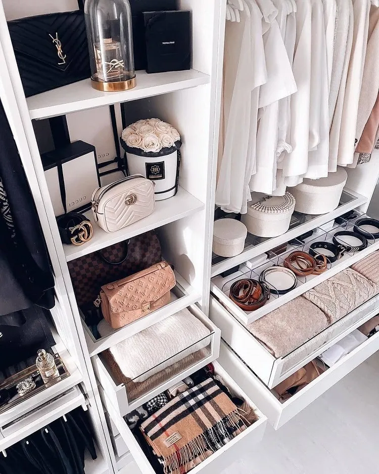 remove unnecessary clothing and accessories to save space in your closet