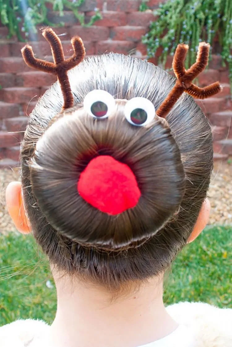 Rudolph penteado_penteados de Natal para crianças