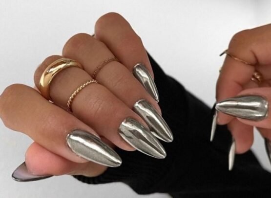 silver chrome nails trends in 2023 design gel art long manicure