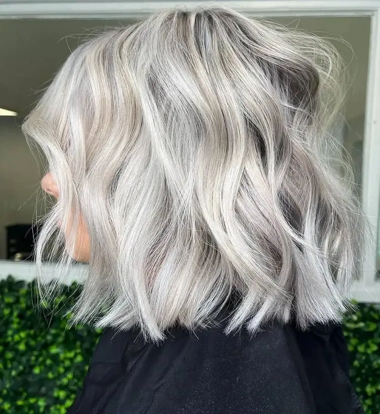 silver lob hairstyle_gray long bob hair