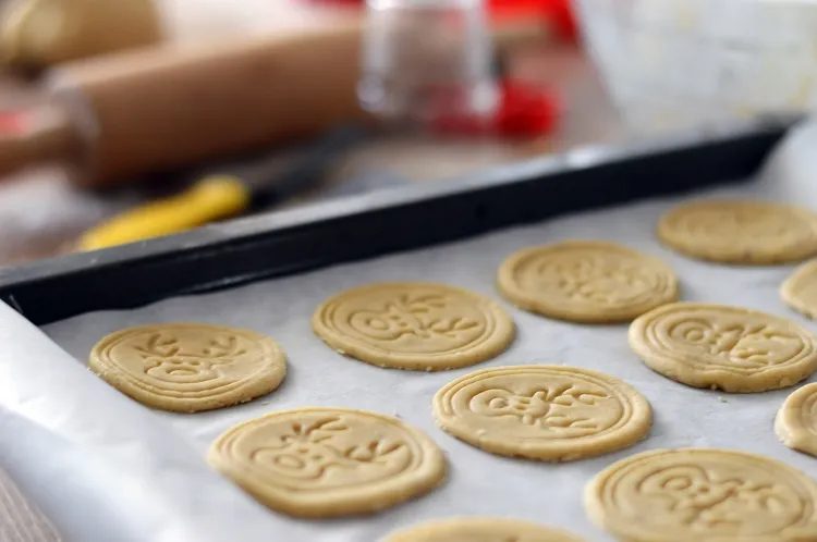 stamped cookies for Christmas