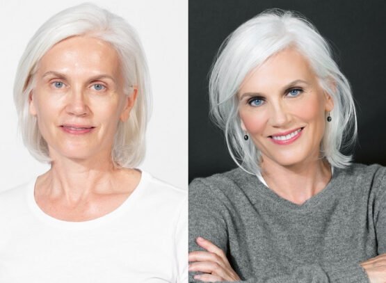 tips for makeup for mature women_gray hair makeup tips
