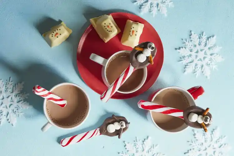 useful practical christmas presents snowman spoons mugs with hot chocolate