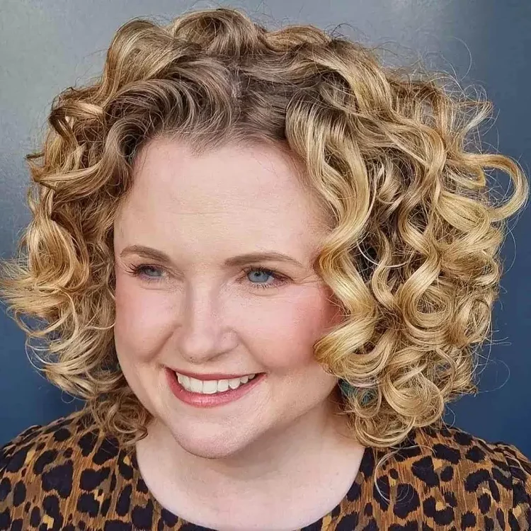 Curls for flattering short hairstyles for round faces