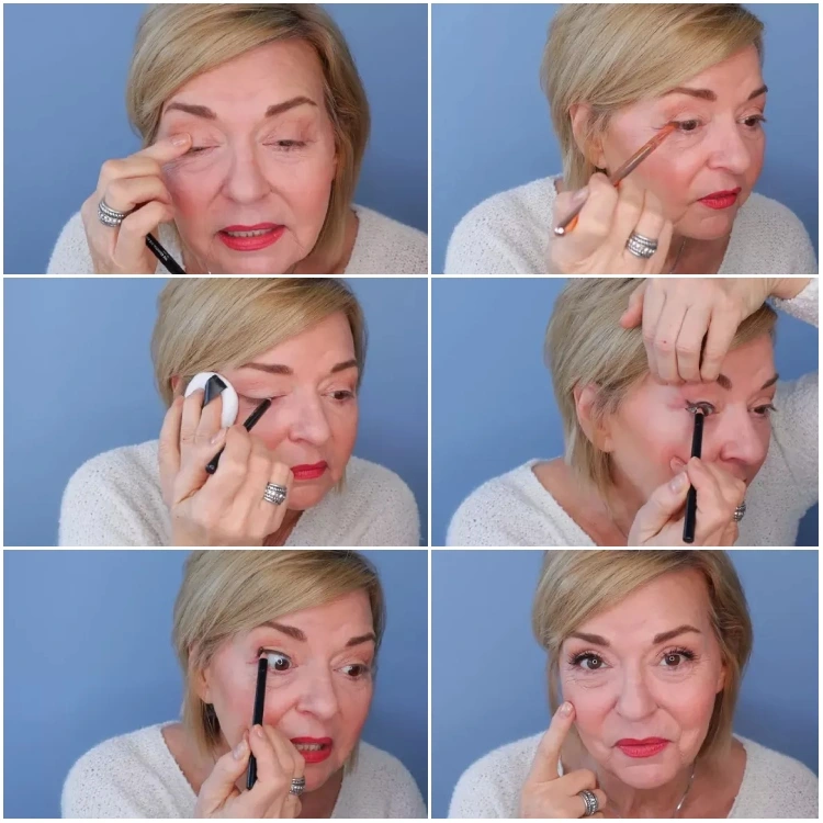 Eye makeup for a lifting effect women over 50