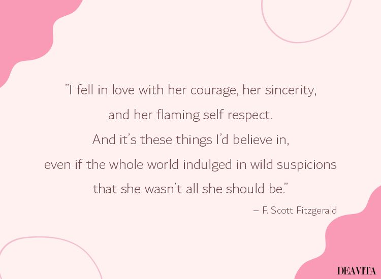 F. Scott Fitzgeral romantic quote about loving a woman