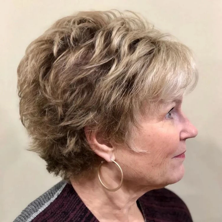 Feather Cut Fashionable short hairstyles for women over 60