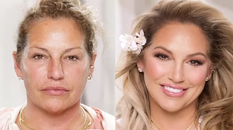 How to disguise jowls wrinkles puffiness at 50 years old with makeup contouring mature skin video