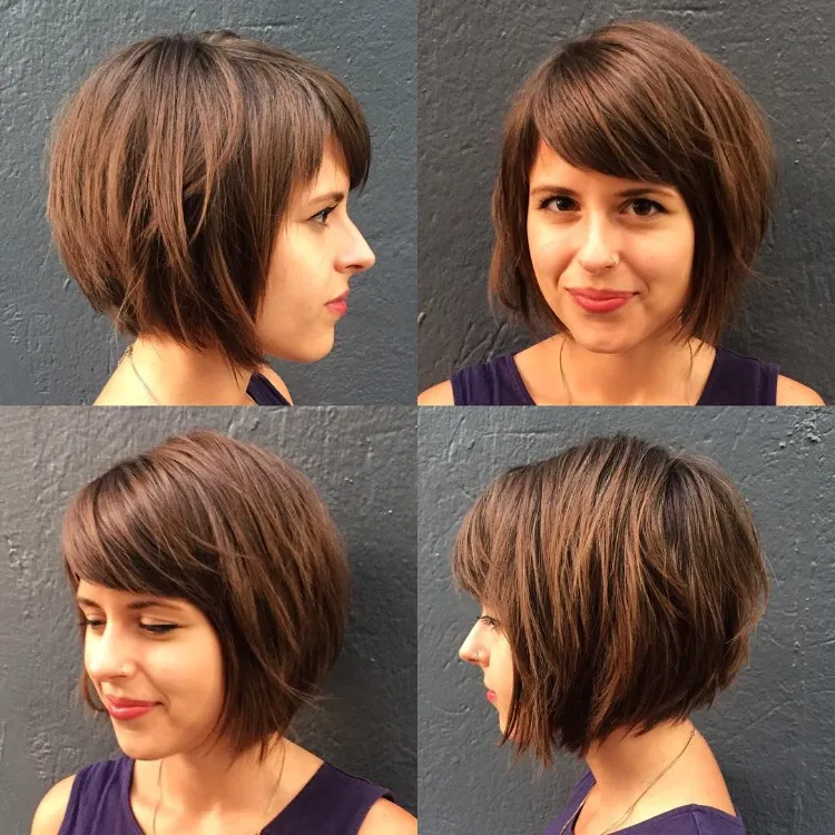 How to wear a stacked inverted bob without Karen effect tapered bangs
