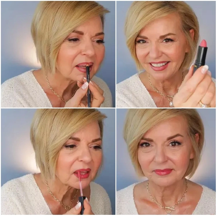 Makeup for women over 50 tips full lips tricks for a lifting effect