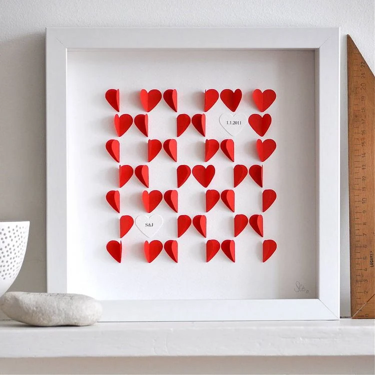 Stylish decoration for Valentines day craft picture frame heart pattern