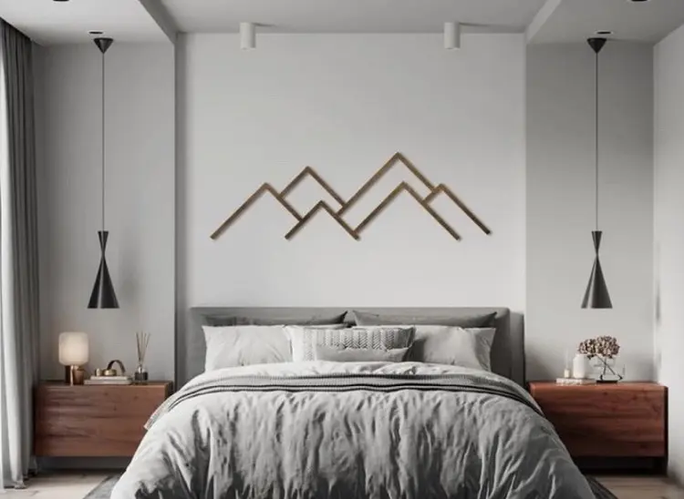 art mountains above your bed on the wall simple DIY
