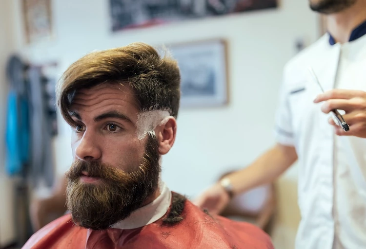 bearded men with thick hair prefer a side parting