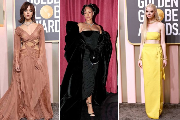 best dressed celebrities this year 2023 on the red carpet of the golden globes outfit fashion inspiration