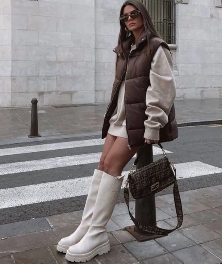 big chunky white boots shoes trends 2023 how to wear them outfit ideas inspiration