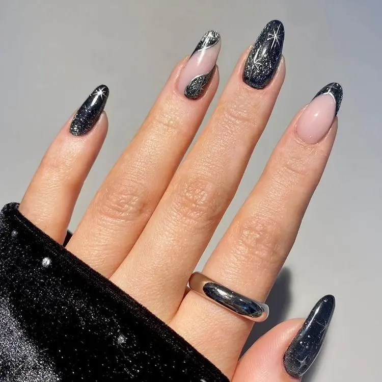 black glitter nail art how to do my nails ideas winter january