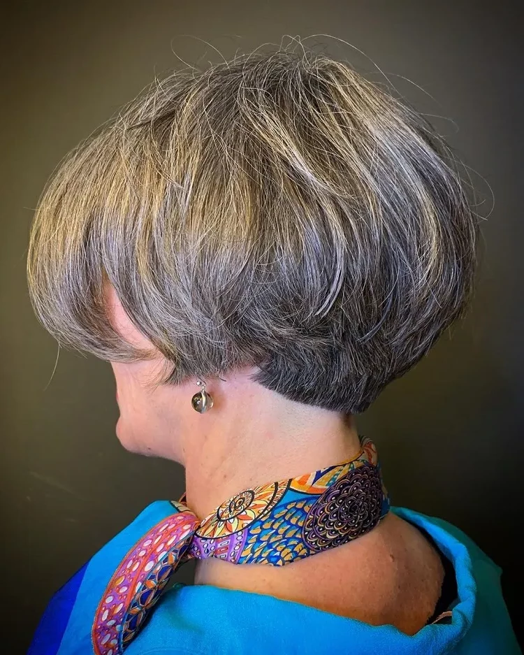 bob hairstyles with bangs for 60 year old women