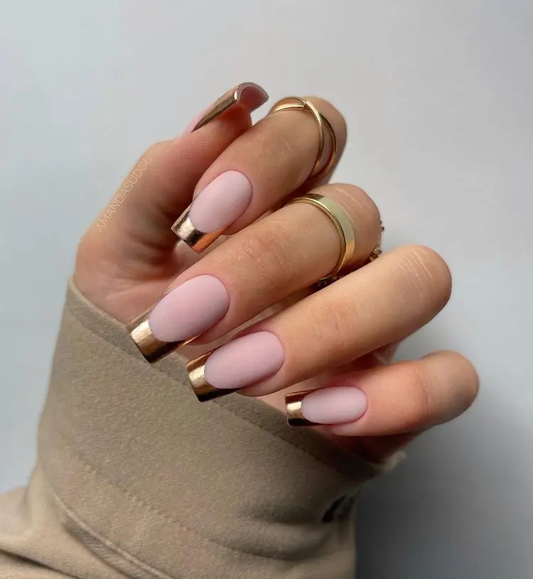 chrome french manicure nails ideas trendy shades and colors square shape