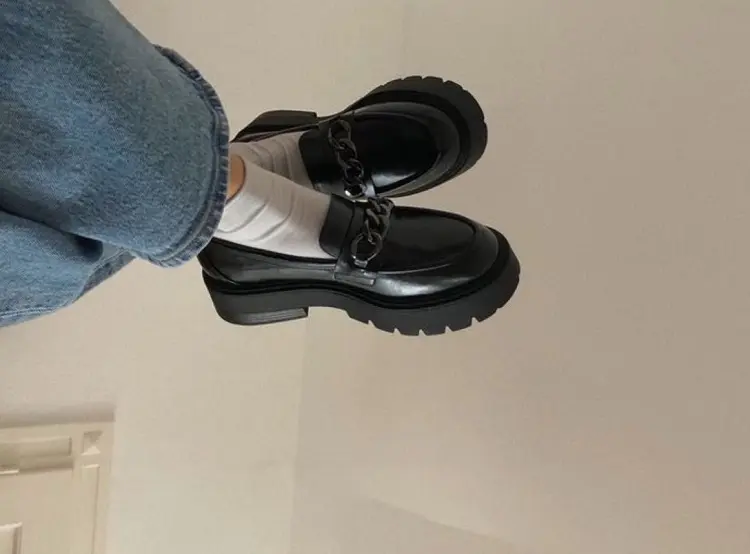 chunky loafers aesthetic how to wear them black color shoes in 2023