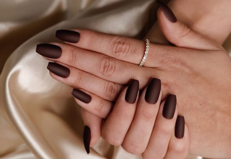 dark brown deep brown nail polish color for january 2023