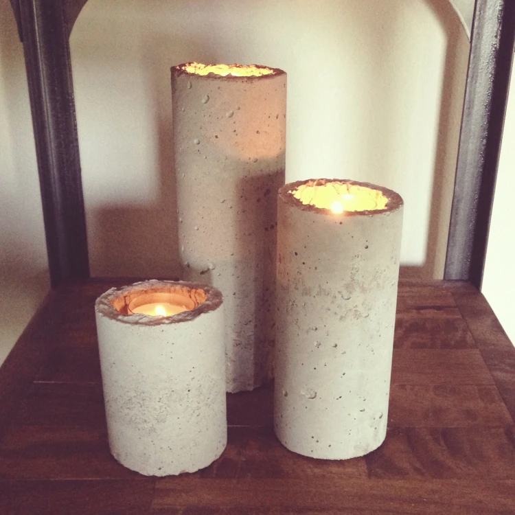 diy concrete candle holders pringles can