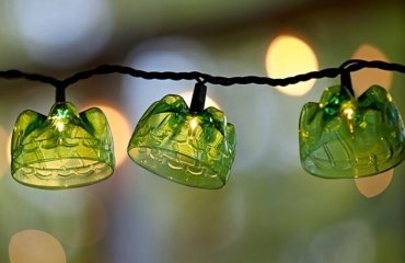 fairy string light covers made of plastic green bottles