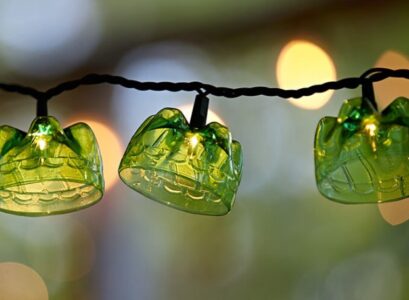 fairy string light covers made of plastic green bottles