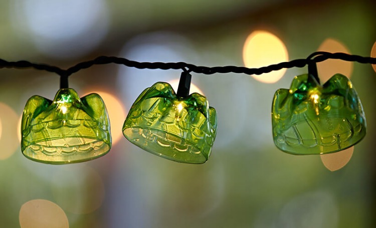 fairy string light covers made of plastic green bottles