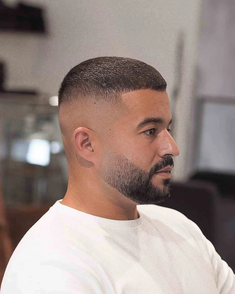 fresh and sporty look with a buzz cut for men