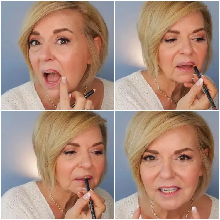 full lip makeup instructions for women over 50