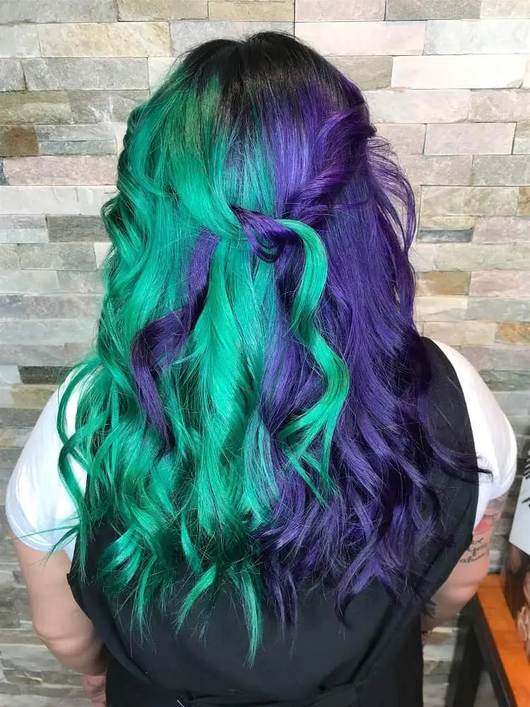 green and blue hair_two-toned hairstyles