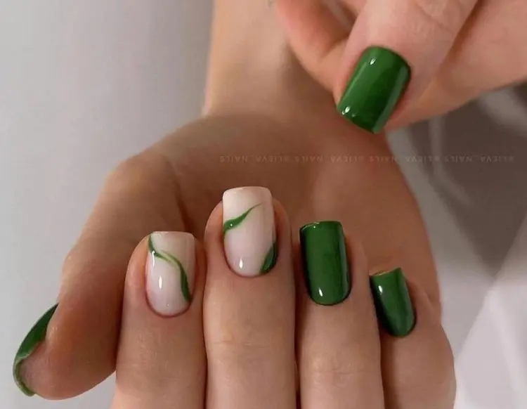 green and white nail design art manicure ideas for 2023