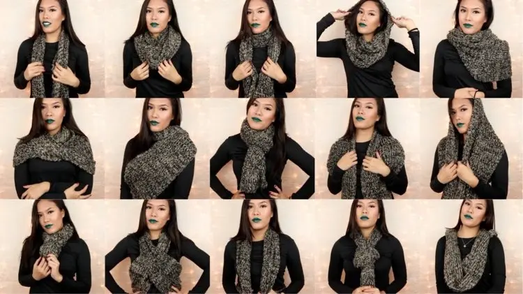 how to tie a loop scarf step by step tutorial easy winter ideas outfit