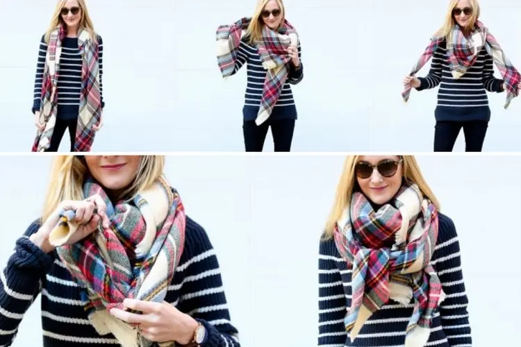 ideas on how to wear a scarf in the winter and tie it tutorial step by step big knot single plaid