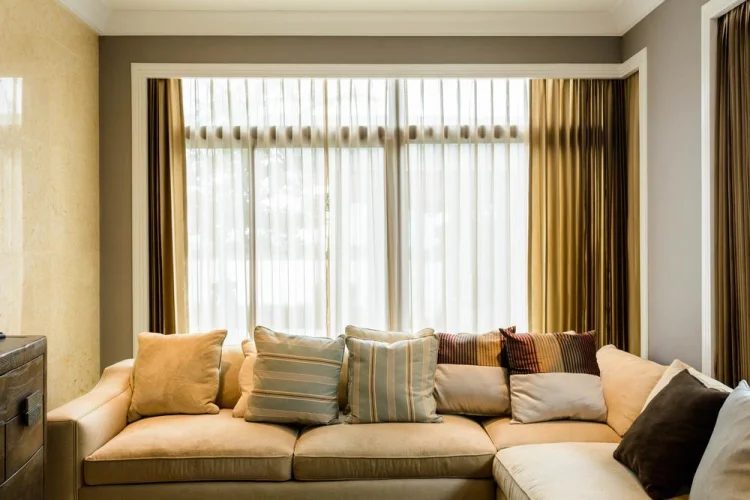 light warm shades for curtains soft brown color