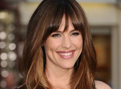 long chocolate brown hair and blunt bangs