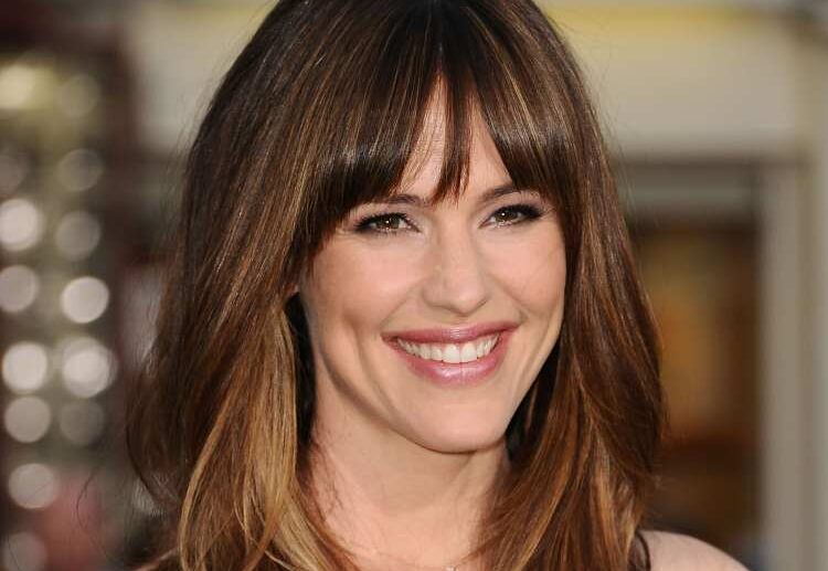 long chocolate brown hair and blunt bangs