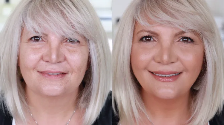 makeup tips for women over 50 mature skin to conceal wrinkles jowls