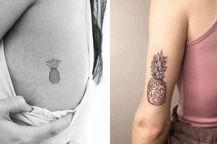 pineapple tattoo_what does an upside down tattoo of a pineapple mean