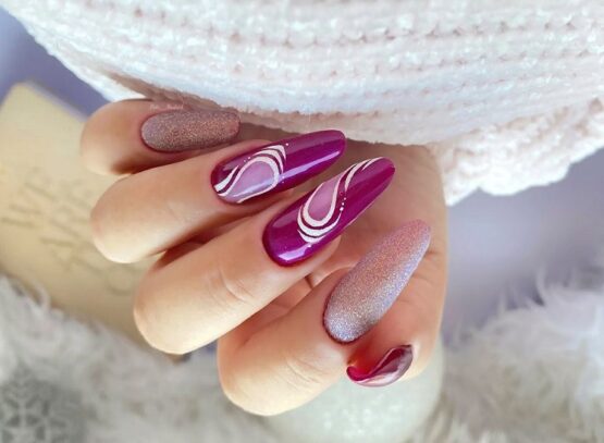 pink and red valentines day nails ideas