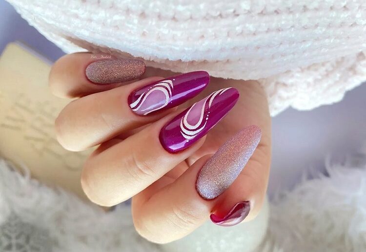 pink and red valentines day nails ideas