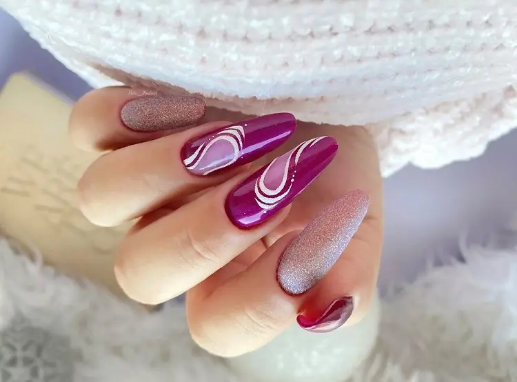 pink and red valentines day nails ideas