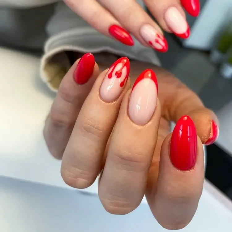 red french manicure idea festive holidays