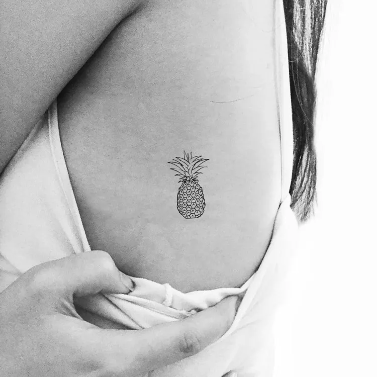 ribcage tattoo_ribcage pineapple tattoo