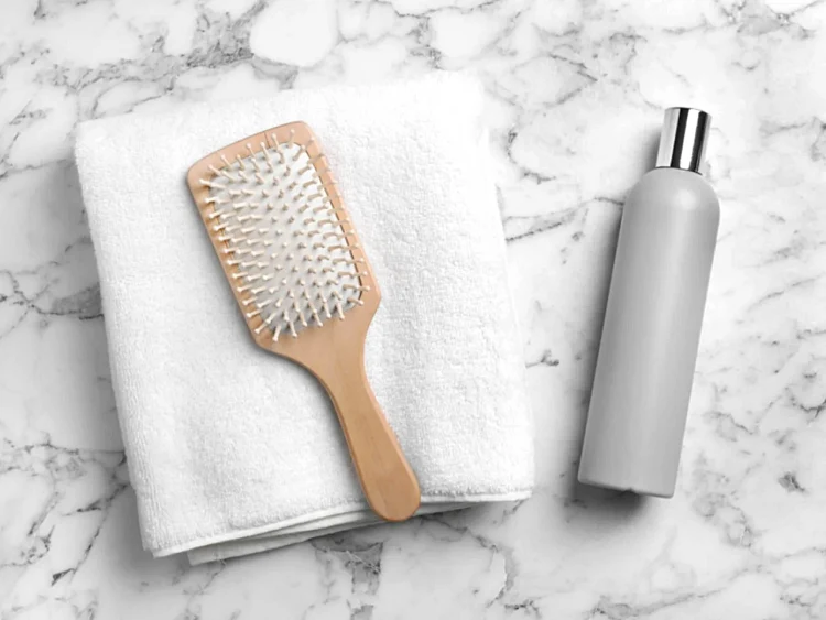 rinse and dry hair brush with a soft towel after washing