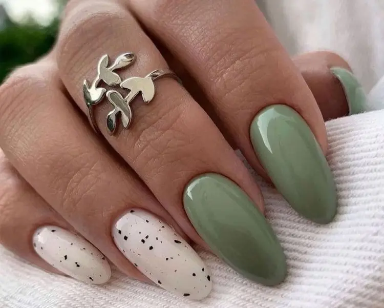 sage leaf color nails trends 2023 current shades how to do my manicure oval shape
