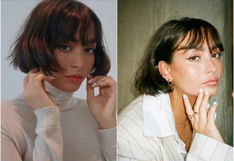 short haircuts with a fringe modern look bob hairstyles 2023