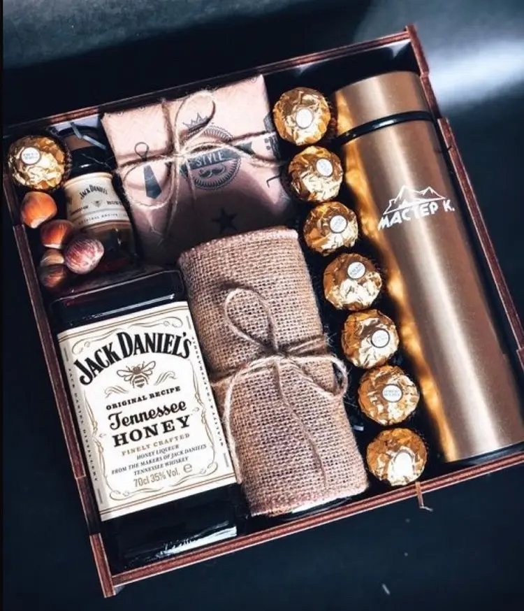 valentines day gift box for him whiskey candies man present