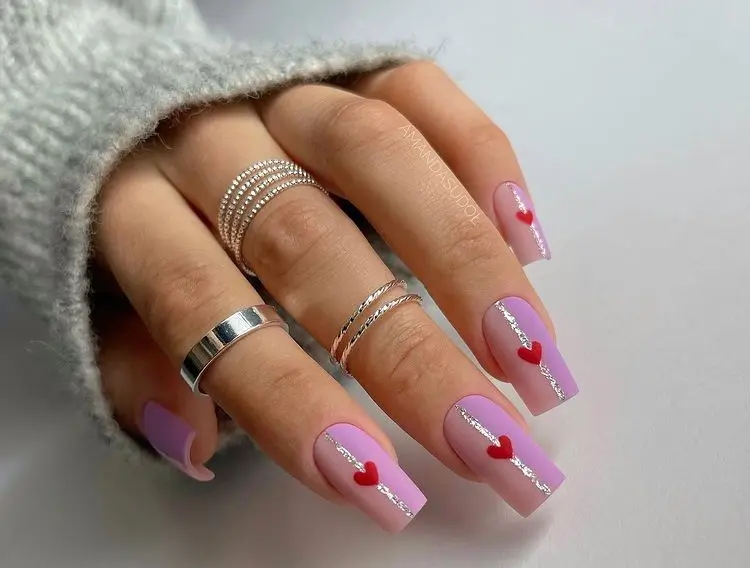 very cutre valentines day pink nails ideas 2023
